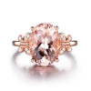 Wholesale Jewelry Morganite Ring Copper Geometric Electroplated 18K Rose Gold