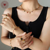 Wholesale Jewelry Multicolor Zircon 316L Stainless Steel Electroplated Necklace And Bracelet Set