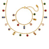Wholesale Jewelry Multicolor Zircon 316L Stainless Steel Electroplated Necklace And Bracelet Set
