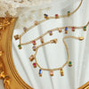 Wholesale Jewelry Multicolor Zircon 316L Stainless Steel Electroplated Necklace And Bracelet Set