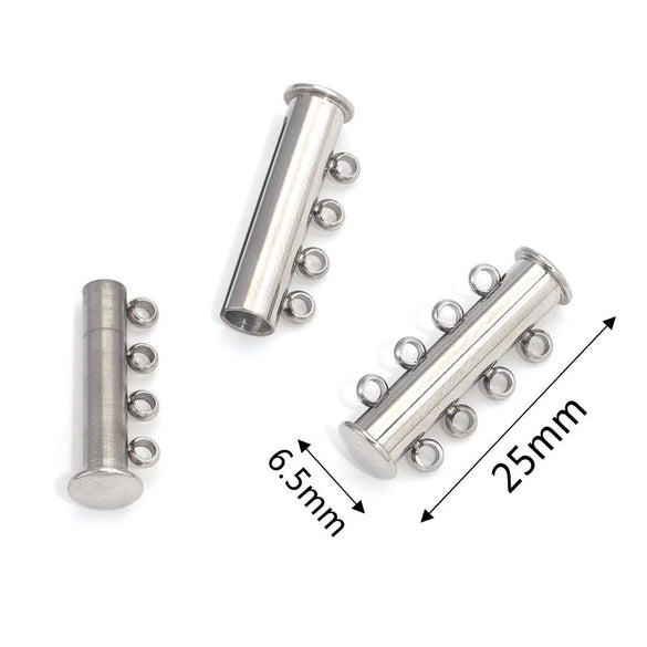 Wholesale Jewelry Multilayer Magnet Buckle Cylindrical Stainless Steel Magnetic Buckle With Electroplating And Round Design
