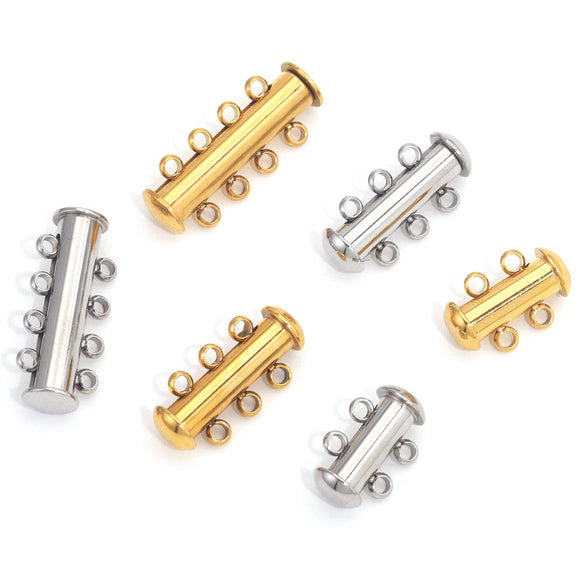 Wholesale Jewelry Multilayer Magnet Buckle Cylindrical Stainless Steel Magnetic Buckle With Electroplating And Round Design