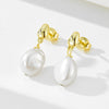 Wholesale Jewelry Natural Baroque Pearl Geometric Sterling Silver 925 Pendant Earrings
