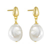 Wholesale Jewelry Natural Baroque Pearl Geometric Sterling Silver 925 Pendant Earrings