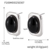 Wholesale Jewelry Natural Black Onyx And 316L Stainless Steel Electroplated With 18K True Gold Earrings Necklace Ring For Women