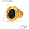 Wholesale Jewelry Natural Black Onyx And 316L Stainless Steel Electroplated With 18K True Gold Earrings Necklace Ring For Women