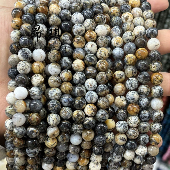 Wholesale Jewelry Natural Black Opal Stone Beads Manual Cutting And Polishing Baroque Style Round For Diy Bracelet Accessories
