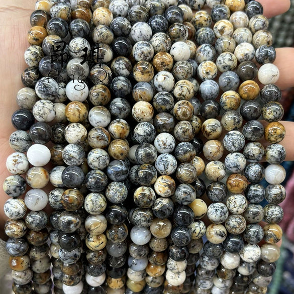 Wholesale Jewelry Natural Black Opal Stone Beads Manual Cutting And Polishing Baroque Style Round For Diy Bracelet Accessories