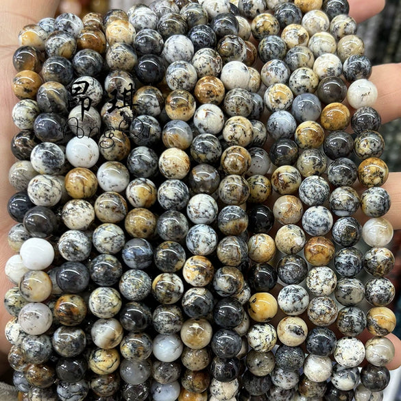 Wholesale Jewelry Natural Black Opal Stone Beads Manual Cutting And Polishing Baroque Style Round For Diy Bracelet Accessories