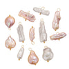 Wholesale Jewelry Natural Freshwater Baroque Pearl Stainless Steel Curved Pin Pendant