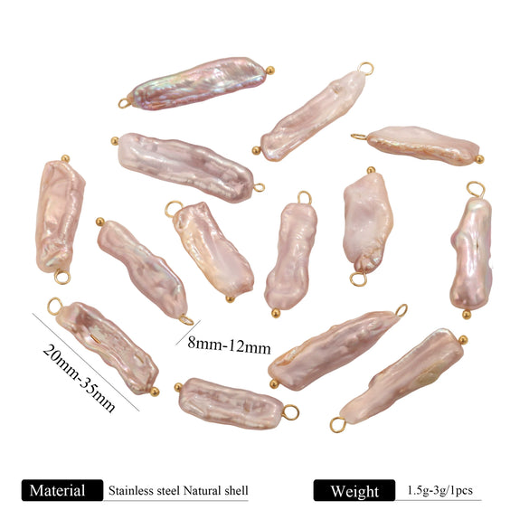 Wholesale Jewelry Natural Freshwater Baroque Pearl Stainless Steel Curved Pin Pendant