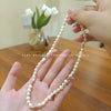 Wholesale Jewelry Natural Freshwater Pearl And Copper Geometric Irregular Necklace And Bracelet Set With Electroplating For Women