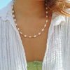 Wholesale Jewelry Natural Freshwater Pearl Geometric Heart Shape Handmade Necklace With Clavicle Bracelet For Women