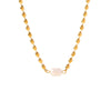 Wholesale Jewelry Natural Freshwater Pearl Oval Gold Bean Geometric Stainless Steel Electroplated Braceletnecklace For Women