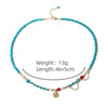 Wholesale Jewelry Natural Freshwater Pearl Turquoise Geometric Copper Clavicle Chain Electroplated