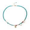 Wholesale Jewelry Natural Freshwater Pearl Turquoise Geometric Copper Clavicle Chain Electroplated