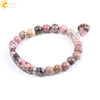 Wholesale Jewelry Natural Redstone And Copper Accessories Elastic Bead String Bracelet With Love Pendant For Women Electroplated