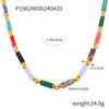 Wholesale Jewelry Natural Stone Beaded Geometric Handmade 316L Stainless Steel Necklace For Women