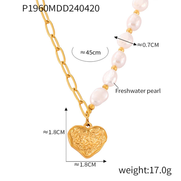Wholesale Jewelry Natural Stone Beaded Geometric Handmade 316L Stainless Steel Necklace For Women