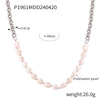 Wholesale Jewelry Natural Stone Beaded Geometric Handmade 316L Stainless Steel Necklace For Women
