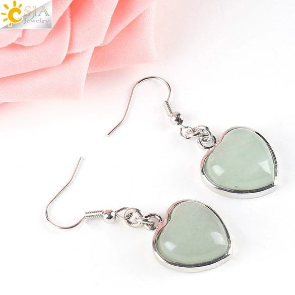 Wholesale Jewelry Natural Stone Heart Shape Minimalist Ladies Earrings