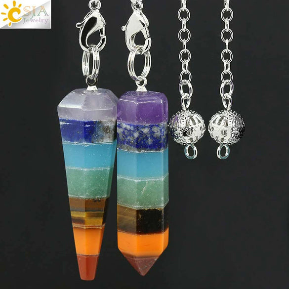 Wholesale Jewelry Natural Stone Rainbow Pendant Rhombus Creative Spirit Swing