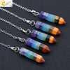 Wholesale Jewelry Natural Stone Rainbow Pendant Rhombus Creative Spirit Swing