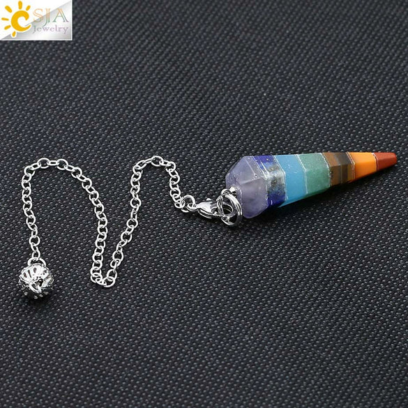 Wholesale Jewelry Natural Stone Rainbow Pendant Rhombus Creative Spirit Swing