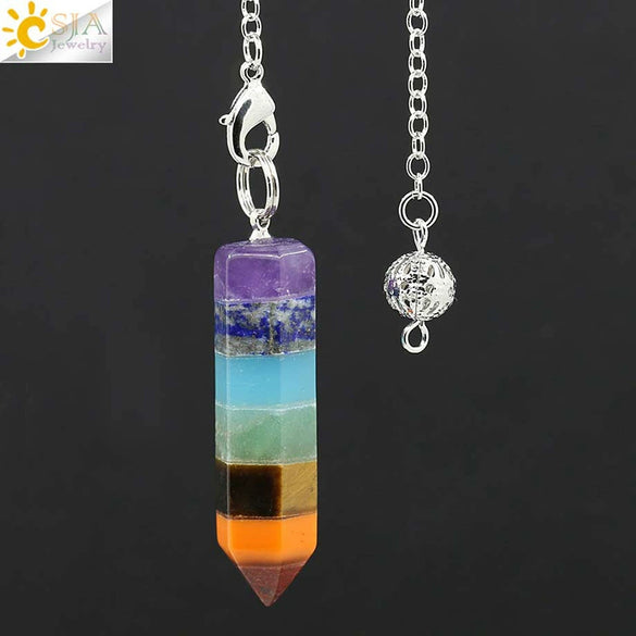 Wholesale Jewelry Natural Stone Rainbow Pendant Rhombus Creative Spirit Swing