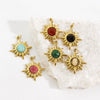 Wholesale Jewelry Natural Stone Stainless Steel Eight Mangxing Pendant Electroplated Necklace Earrings