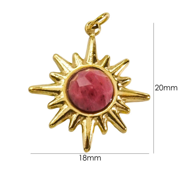 Wholesale Jewelry Natural Stone Stainless Steel Eight Mangxing Pendant Electroplated Necklace Earrings