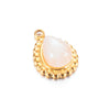 Wholesale Jewelry Natural Stone Stainless Steel Water Drop Oval Pendant Electroplated Bohemian Style Diy Jewelry Accessories