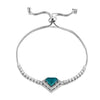 Wholesale Jewelry Natural Style Copper Heart Shaped Zircon And Glass Bracelet For Women