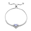 Wholesale Jewelry Natural Style Copper Heart Shaped Zircon And Glass Bracelet For Women