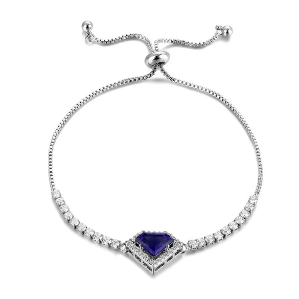 Wholesale Jewelry Natural Style Copper Heart Shaped Zircon And Glass Bracelet For Women