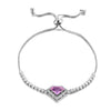 Wholesale Jewelry Natural Style Copper Heart Shaped Zircon And Glass Bracelet For Women