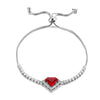 Wholesale Jewelry Natural Style Copper Heart Shaped Zircon And Glass Bracelet For Women