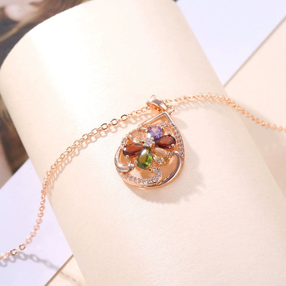 Wholesale Jewelry Natural Style Flowers Artificial Zircon Ochain Ladies Clavicle Necklace