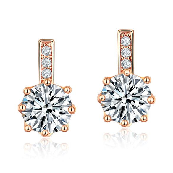 Wholesale Jewelry Natural Style Heart Shaped Environmental Protection Copper Inlaid Zircon Earrings For Women