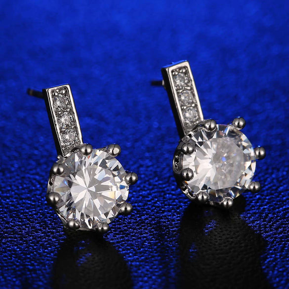 Wholesale Jewelry Natural Style Heart Shaped Environmental Protection Copper Inlaid Zircon Earrings For Women