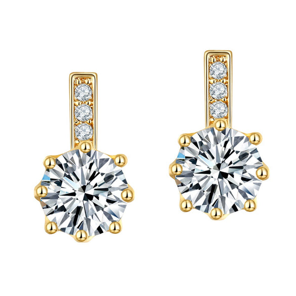 Wholesale Jewelry Natural Style Heart Shaped Environmental Protection Copper Inlaid Zircon Earrings For Women