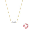 Wholesale Jewelry Natural Style S925 Sterling Silver Necklace With Freshwater Pearl And Geometric Pendant Electroplated