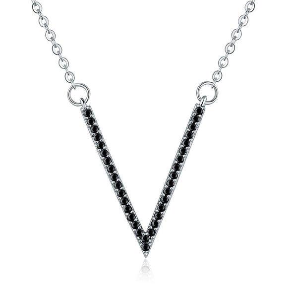 Wholesale Jewelry Necklace Light Luxury Environmental Protection Copper Microinlaid Zircon Clavicle Chain With Letters Pattern Electroplating