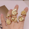 Wholesale Jewelry Niche Animal Style Geometric Copper Ring With Starfish Conch Pattern Electroplated For Women