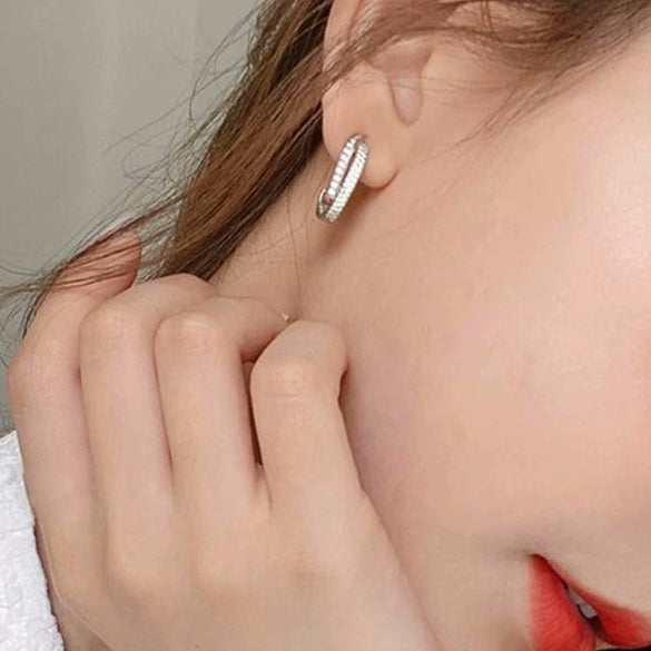 Wholesale Jewelry Niche Geometric Copper Earrings With Zirconia Design