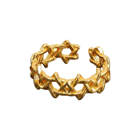 Wholesale Jewelry Niche Geometric Copper Open Ring For Women With Electroplating