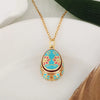 Wholesale Jewelry Niche Geometric Copper Pendant Necklace With Stainless Steel Chain And Electroplating