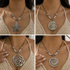 Wholesale Jewelry Niche Geometric Leather Wax Alloy Clavicle Chain With Electroplating