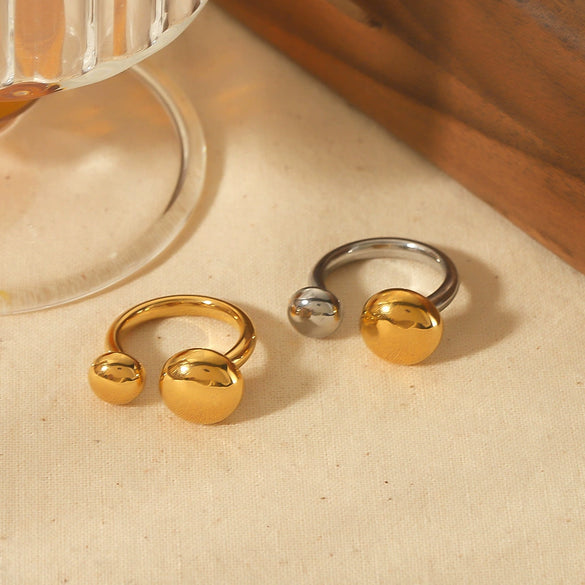Wholesale Jewelry Niche Geometric Stainless Steel Open Ring For Women
