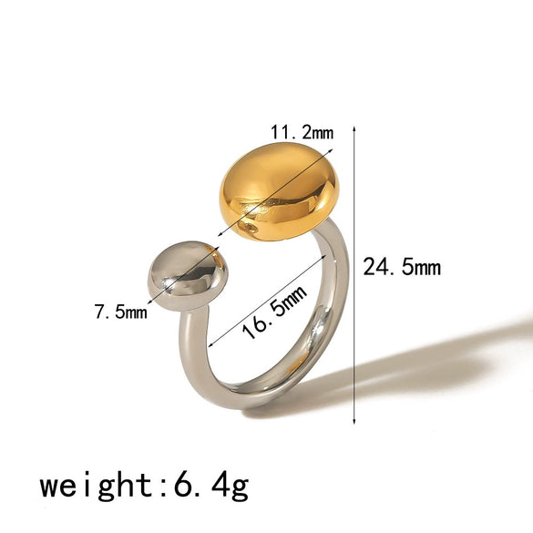 Wholesale Jewelry Niche Geometric Stainless Steel Open Ring For Women